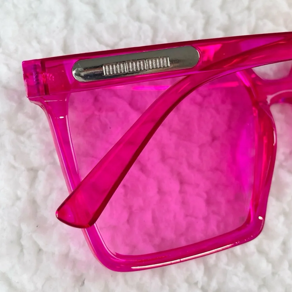 (NIB) RENNES • Hot Pink Square Frame Fashion Glasses - Picture 10 of 16